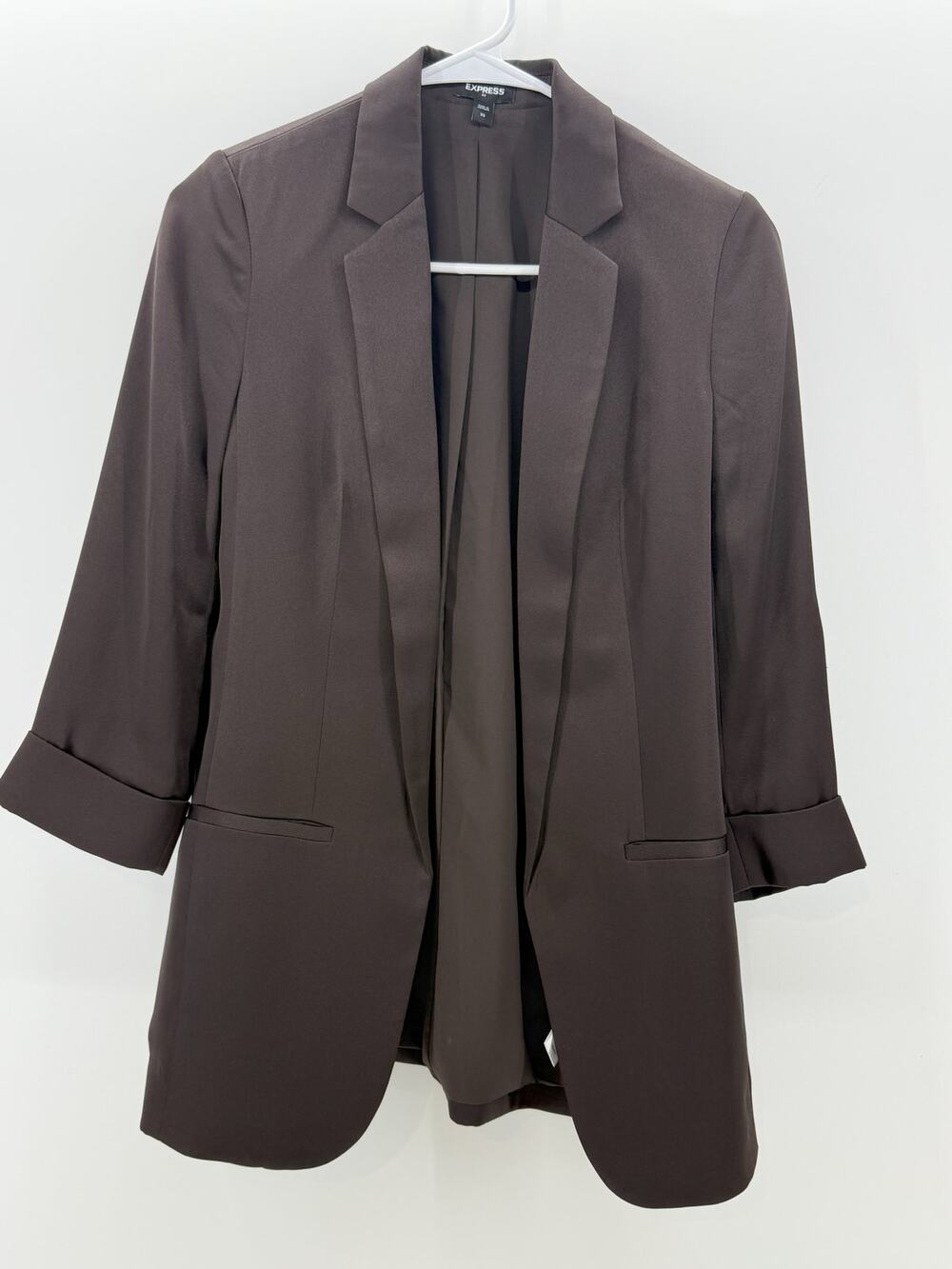 Express Womens Brown Satin Blazer XS